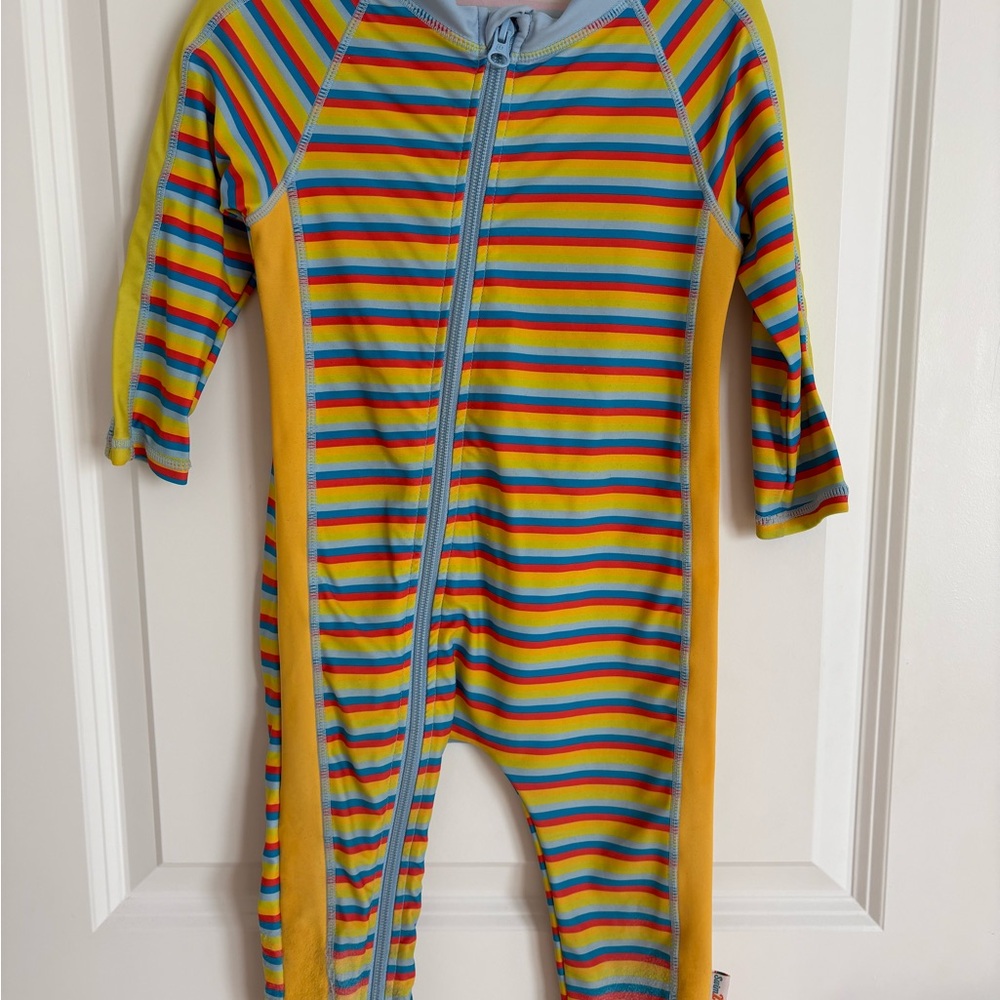 Swim Zip Colorful Striped Kids One Piece 2T